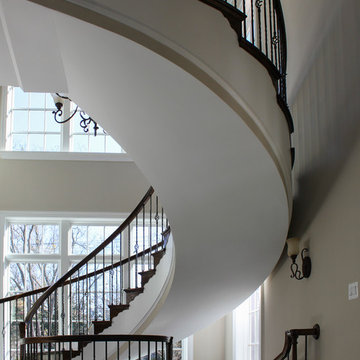28_Multi-Level Oak&Metal Staircase in Custom Built Home, Potomac Falls MD 20854