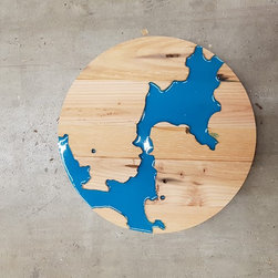 Mapped Wall Art: Abstract River - Mixed Media Art