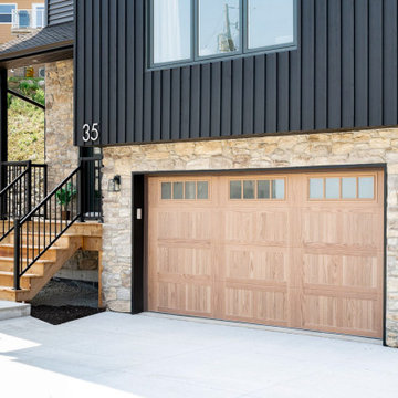 Stamped Carriage House Garage Door - Light Oak