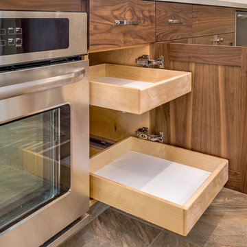 Home with Shaker Walnut Cabinets and Somerset Oak Floors