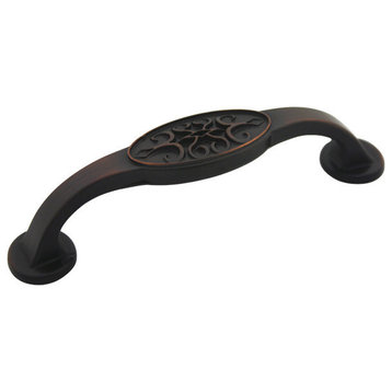 Cosmas 9133-96ORB Oil Rubbed Bronze Cabinet Pull, 3-3/4" Hole Centers, Set of 5