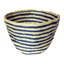 Marine St. Jute Bowl in Indigo - Storage And Organization