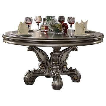 ACME Versailles Dining Table, Antique Platinum