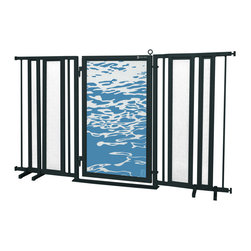 Fusion Gates - Fusion Gate with Healing Waters Design, Black, 65"-71.4" - Dog Gates