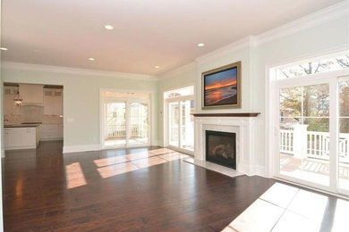 Example of a transitional living room design in Other
