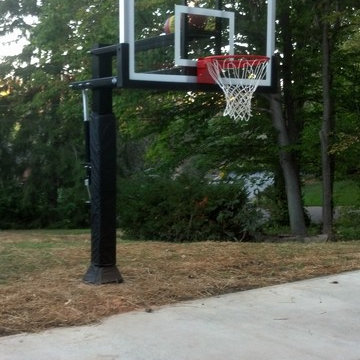 Adam R's Pro Dunk Gold Basketball System on a 30x20 in Richmond, IN