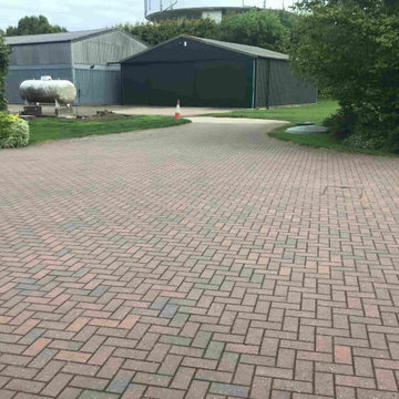 Large Brick Paved Driveway Deep Cleaned in Wollaston