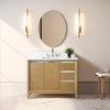 Bath Vanity, Sink, Engineered Marble Top, Natural Oak, 42"