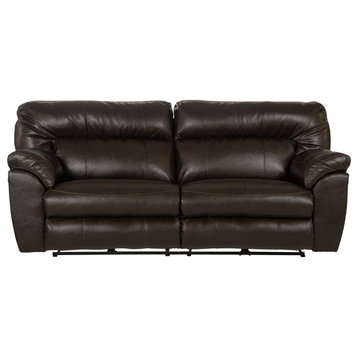 Catnapper Nolan Power Reclining Sofa in Brown Faux Leather