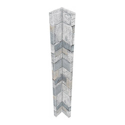 142-CT1-BRIGHTON WIDE STACKED STONE INSIDE CORNER - 48"H X 3 &frac12;" W X 1 &frac12;"D - Wall Panels