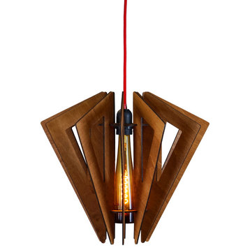 Modern Reclaimed Wooden Pendant Light | Smooth Finish | 3FT Cord Included, Warm