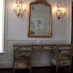 Antiqued Mirrored desk - Furniture