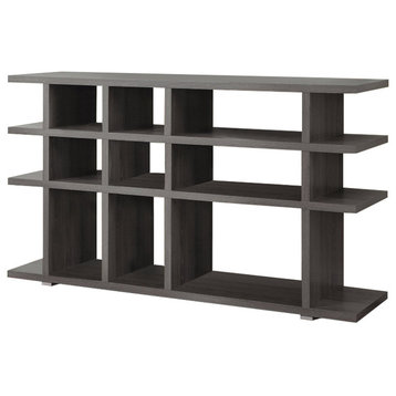 Benzara BM159056 Contemporary Wooden Bookcase, Gray