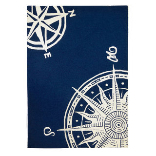 Couristan Outdoor Escape Anchors Away Navy Area Rug - 5'6 x 8