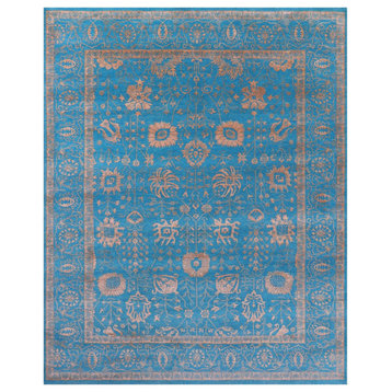 Handmade Persian Tabriz Wool & Silk Rug 8' 1" X 10' 4" - Q21501