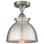 Innovations Lighting - Adirondack 1-Light 9" Semi-Flush Mount, Brushed Satin Nickel - A truly dynamic fixture, the Ballston fits seamlessly amidst most decor styles. Its sleek design and vast offering of finishes and shade options makes the Ballston an easy choice for all homes.