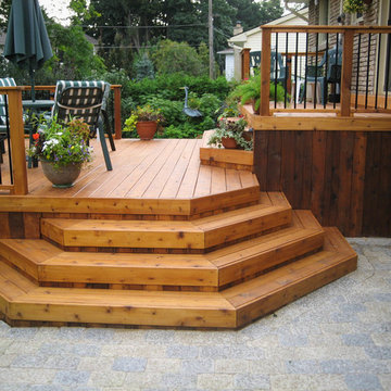 Perfect home living extension - two tiered cedar deck