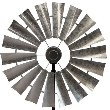 66 Inch Brushed Metal Windmill Ceiling Fan, The Patriot Fan