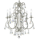 Crystorama - Crystorama 5016-OS-CL-S Ashton EX - Six Light Chandelier - Curvaceous clean lines compose a base showcasing sAshton EX Six Light  Olde Silver Clear Sw *UL Approved: YES Energy Star Qualified: n/a ADA Certified: n/a  *Number of Lights: Lamp: 6-*Wattage:60w E12 Candelabra Base bulb(s) *Bulb Included:No *Bulb Type:E12 Candelabra Base *Finish Type:Olde Silver