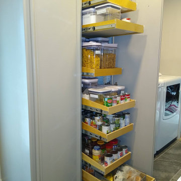 Pull outs shelves make pantry more useful