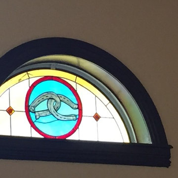 Half-moon colored glass windows