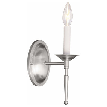1-Light Wall Sconce, Brushed Nickel