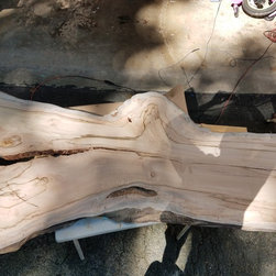 Epoxy River Table - Natural Edge Maple Slab - 3D Color - Furniture