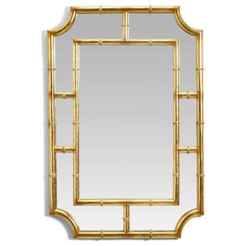 Two's Company Grand Ambitions Golden Bamboo Wall Mirror