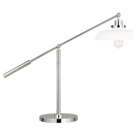 Chapman & Myers Wellfleet 1-Light Wide Desk Lamp CT1111MWTPN1, Matte White