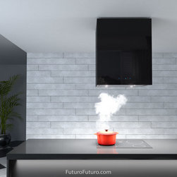 24&Prime; Lombardy Black Island Range Hood - Range Hoods And Vents