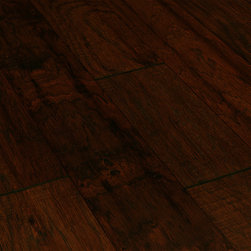 Hickory Teak 5" wide Engineered Hand Scraped Hardwood Flooring from the Mohawk B - Engineered Wood Flooring