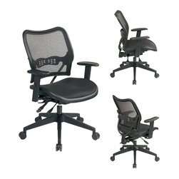 Black Deluxe Chair with Air Grid Seat - Office Chairs