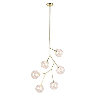 Nuevo Living Atom 6 Lighting Pendant, Clear Glass - Midcentury ...