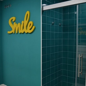 Baño verde esmeralda