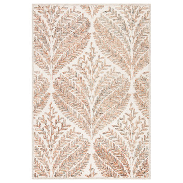 Safavieh Capri Cpr208T Tropical Rug, Ivory and Brown, 4'0"x6'0"