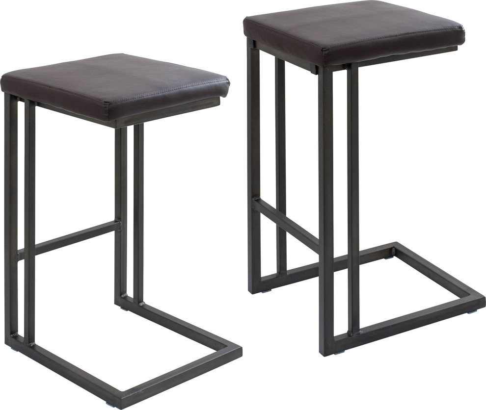 Lumi Source Roman Counter Stools, Espresso/Antique Frame, Set of 2