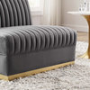 Sanguine Channel Velvet Modular Sectional Sofa Armless Chair, Gray