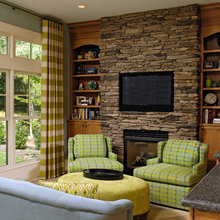 stone fireplace