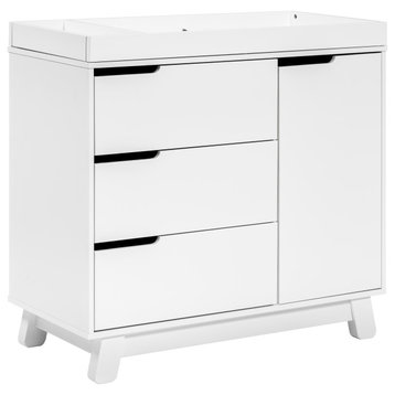 Hudson 3-Drawer Changer Dresser with Removable Changing Tray, White