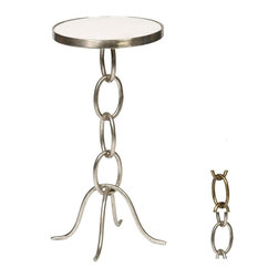 Prima - Chain Link Accent Table, Antique Brass - Side Tables And End Tables