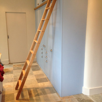 The Dovetail Joint Brockley Kitchen with bespoke ladder to high level storage