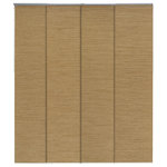 GoDear Design - Adjustable Sliding Panel Track Blind 45.8"-86" W x 96" L, Zen, Pecan - •Made from Natural Woven Blended.