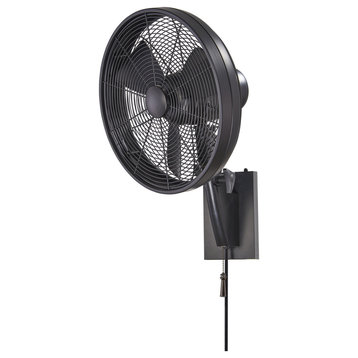 Minka Aire Anywhere Matte Black 15" Indoor/Outdoor Wall Mount Fan