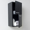Fresca Black Bathroom Linen Side Cabinet w/ 2 Storage Areas