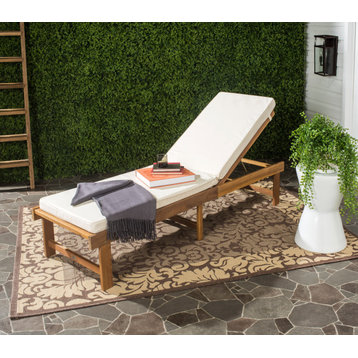 Safavieh Inglewood Indoor/Outdoor Chaise Lounge Chair, Natural/Beige