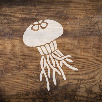 Little Jellyfish Nautical Stencil - DIY Beach House Decor, Large