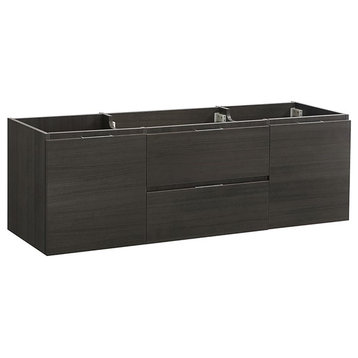 Fresca Valencia 60" Single Sink Modern Wood Bathroom Cabinet in Gray Oak