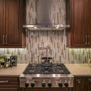 Vertical Glass Tile in Kitchen