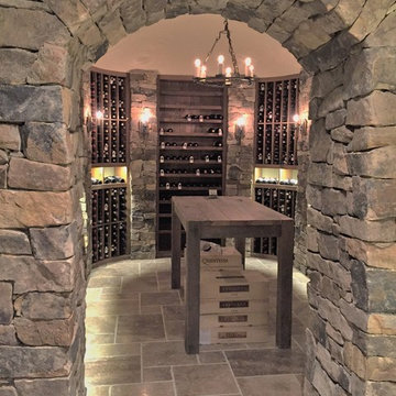 Reclaimed Chestnut Wine Cellar w/ Radius Dome Ceilings