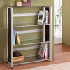 Homelegance Network 29" Metal Bookcase With Glass Shelves